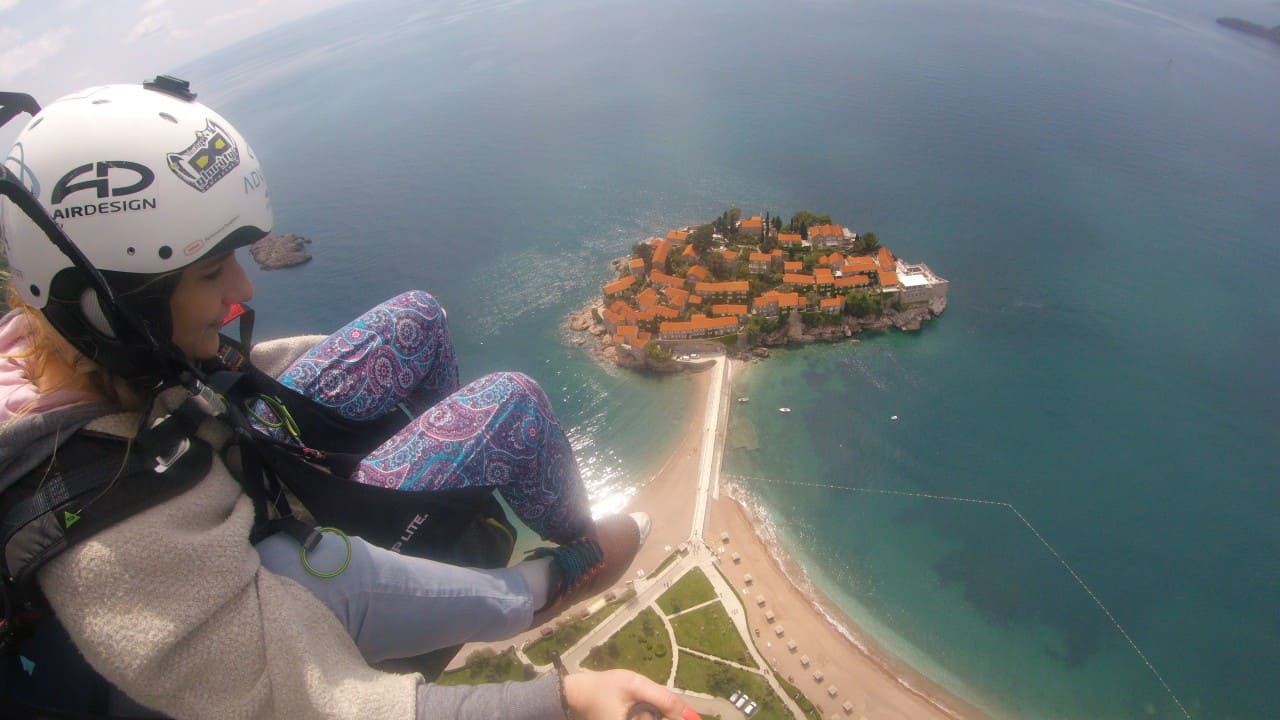 Soar Above Sveti Stefan: A Tandem Paragliding G0040010